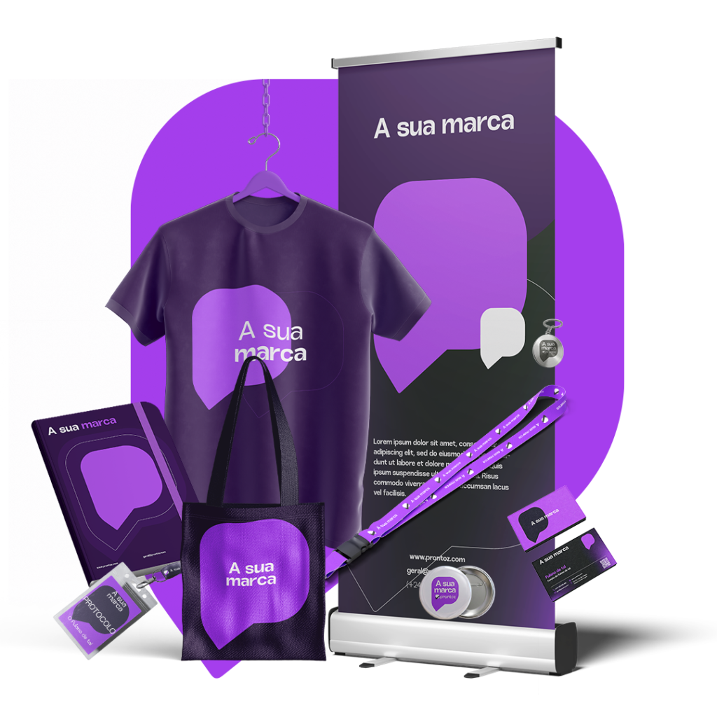 Kit de Feira Presenca com materiais personalizados para empresas